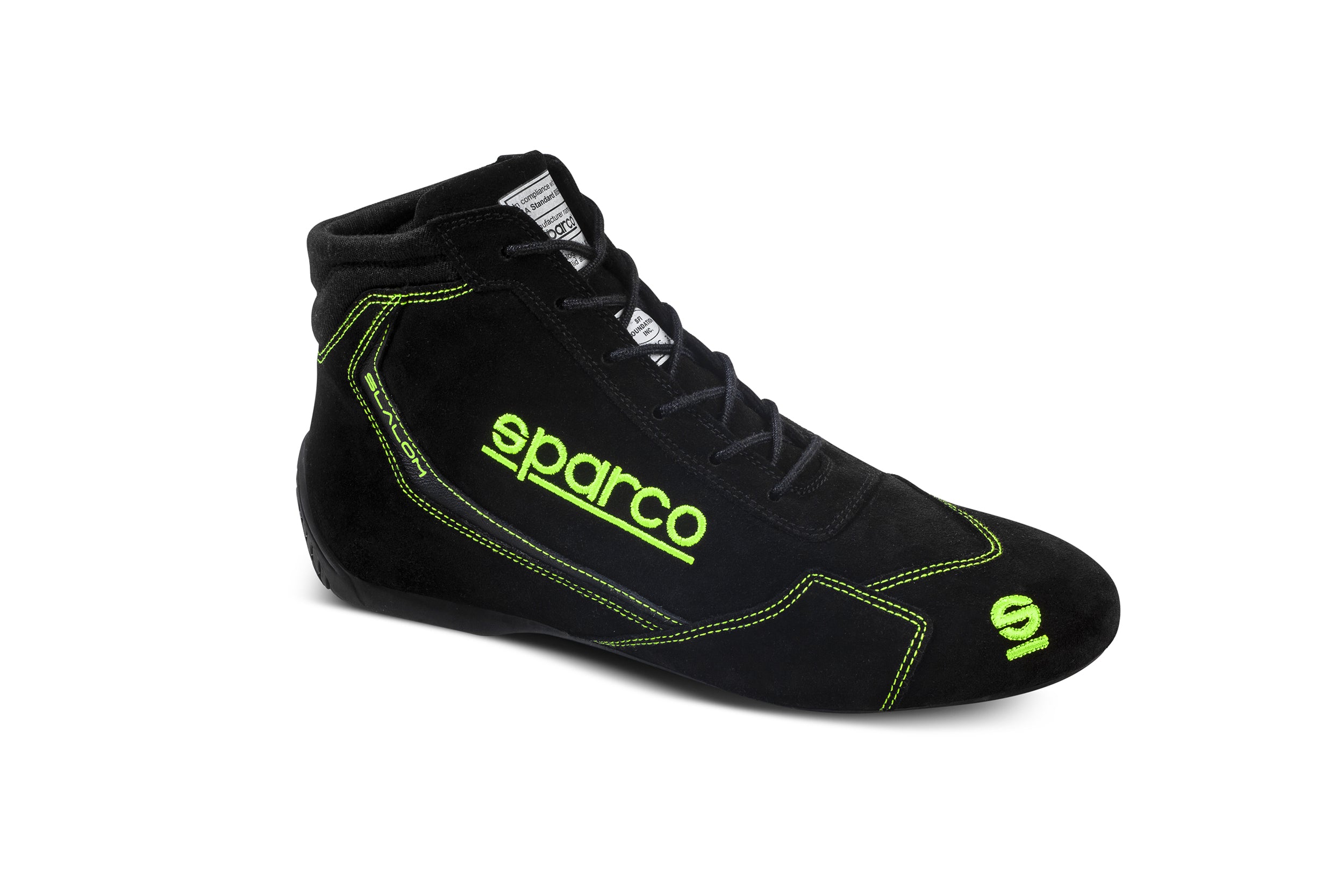 SPARCO 00129544NRVF Кросівки для гонок SLALOM 2022, FIA 8856-2018, чорні/зелені, розмір 44 Photo-0