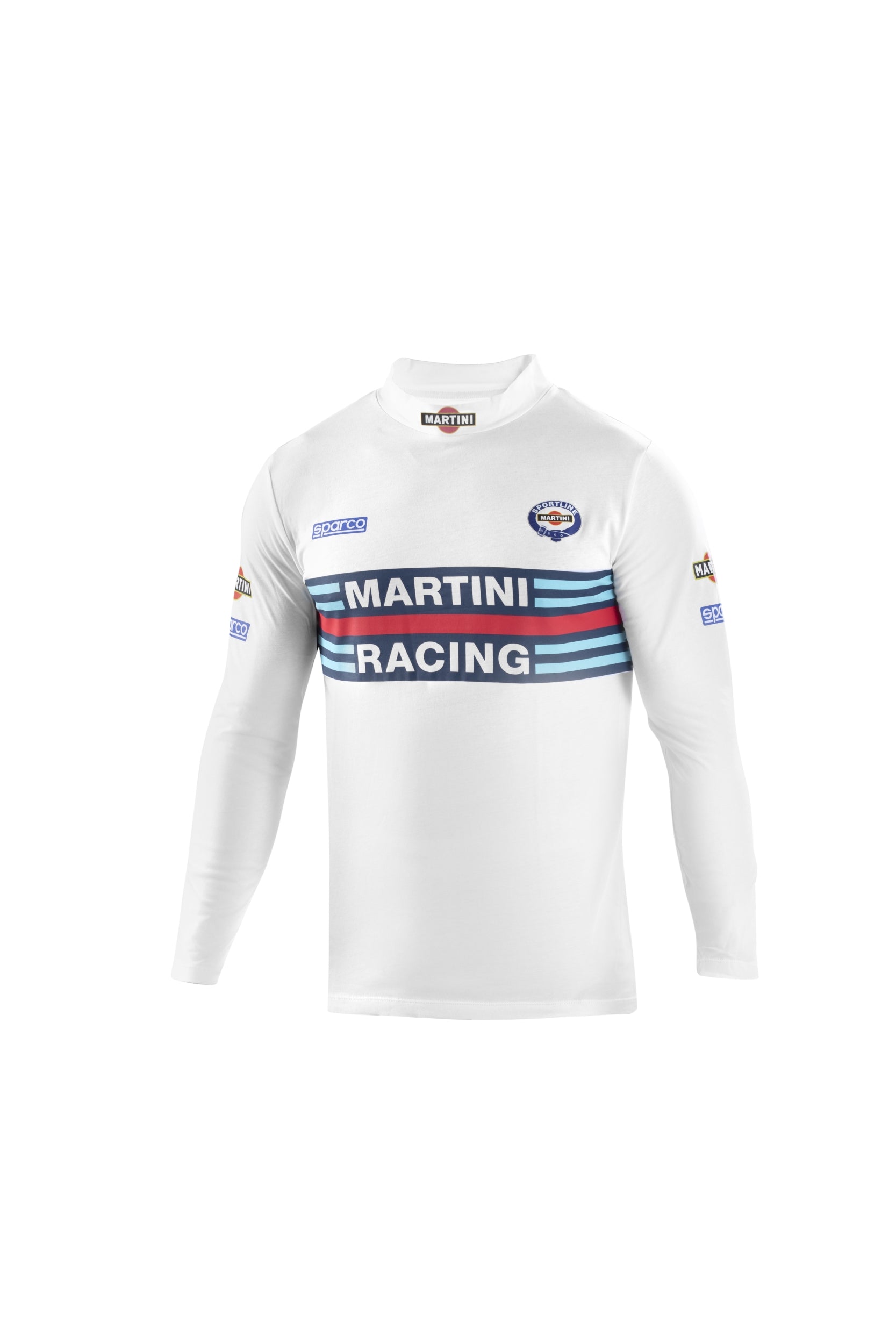 SPARCO 002206MRBI1S Футболка з довгим рукавом MARTINI RACING, високий комір, біла, розмір S Photo-0