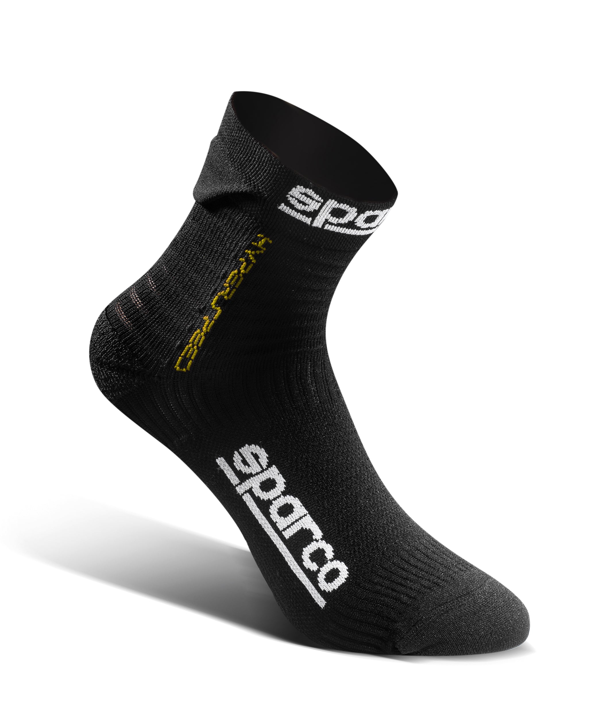 SPARCO 01290NRGF4243 Шкарпетки для водіння HYPERSPEED, чорні/жовті, розмір 42/43 Photo-0