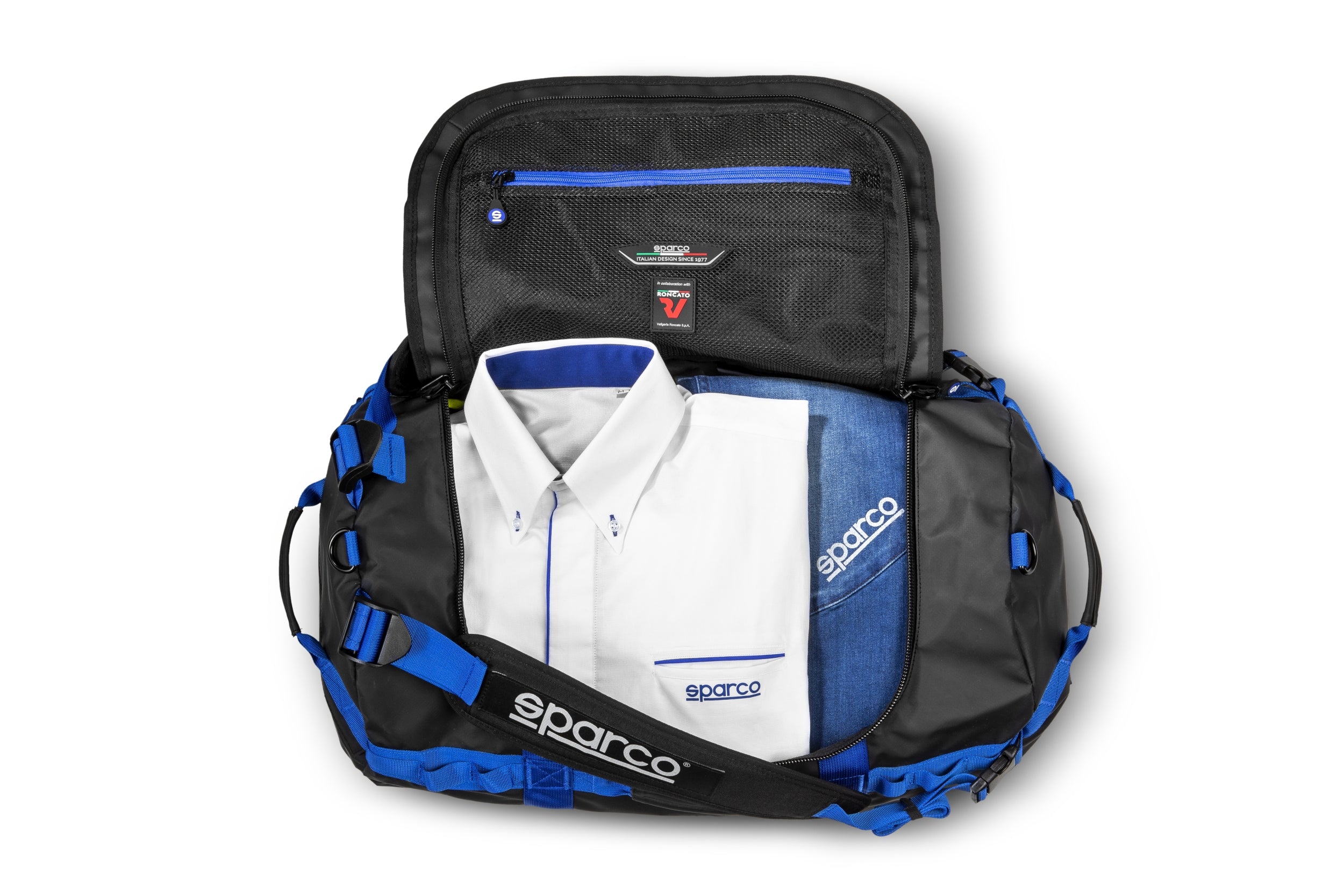 SPARCO 016443NRAZ спортивна сумка DAKAR-S, 53 x 32.5 x 32.5 см, чорний/синій, р-р S Photo-2