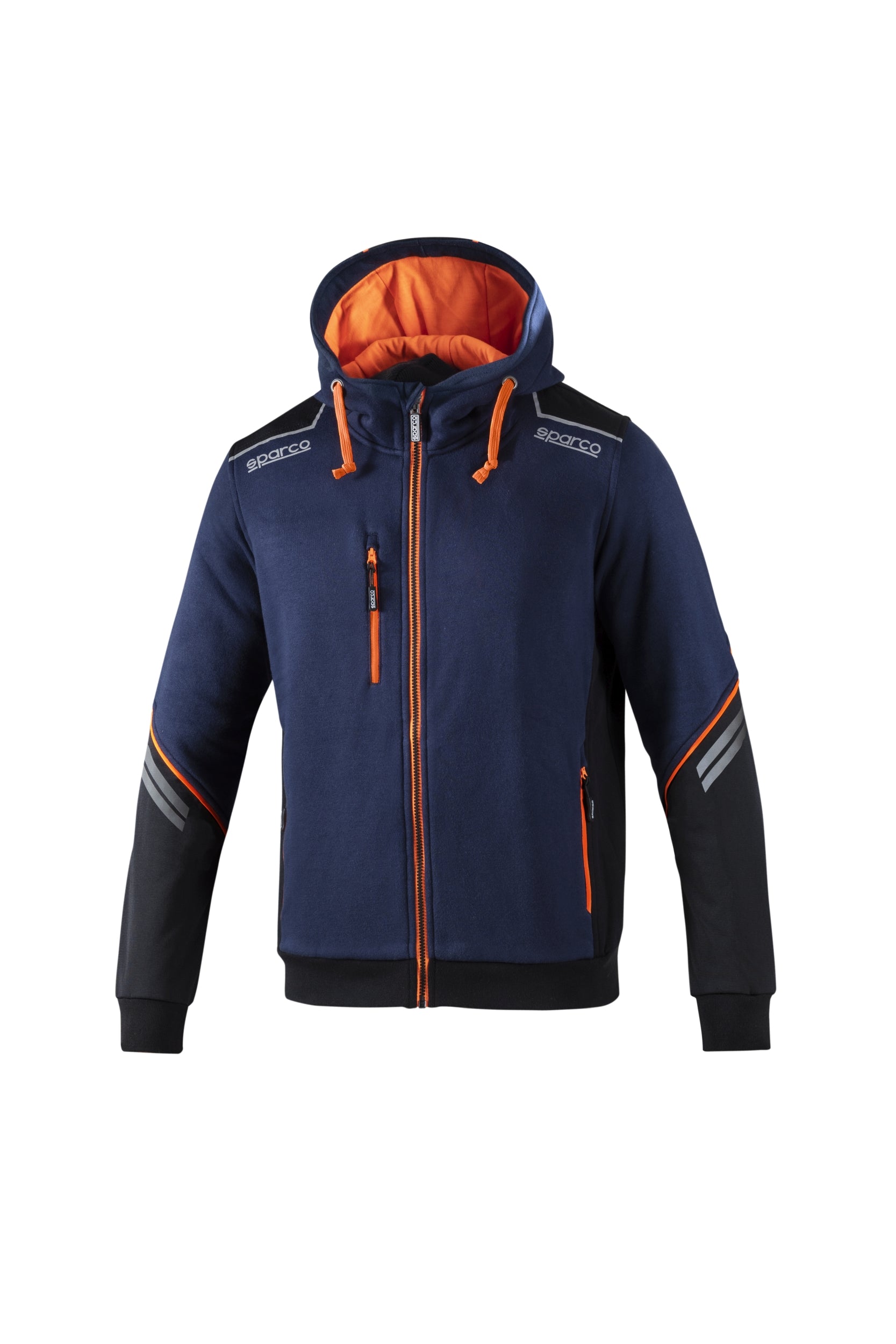 SPARCO 02414BMAF1S Худі Full Zip TECH, темно-синій/флуоро-помаранчевий, розмір S Photo-0