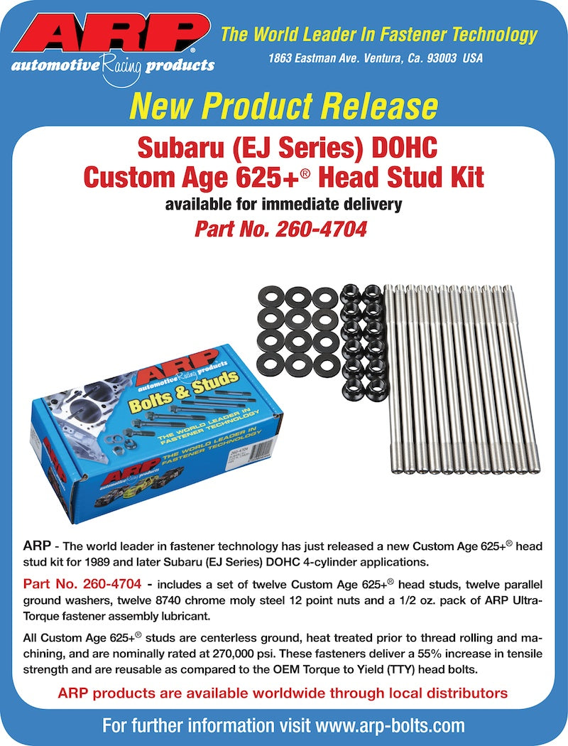 ARP 260-4704 К-т шпильок ГБЦ CA625 + (L19) для SUBARU EJ20/EJ25 Photo-2