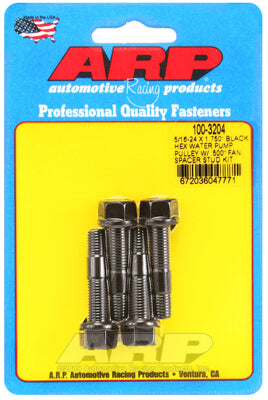 ARP 100-3204 Комплект шпильок шківа водяного насоса для 5/16-24 X 1.750 дюйма, чорний оксид, шестигранник (підходить для розпірки вентилятора 0,500 дюйма) Photo-0