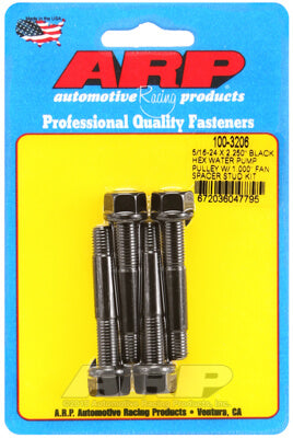 ARP 100-3206 Комплект шпильок шківа водяного насоса для 5/16-24 X 2.250 дюйма, чорний оксид, шестигранник (підходить для розпірки вентилятора 1000 дюйма) Photo-0