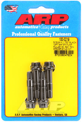 ARP 100-3219 Комплект шпильок шківа водяного насоса для 5/16-24 X 1.750 дюйма, чорний оксид, 12 шт (підходить для розпірки вентилятора 0,500 дюйма) Photo-0