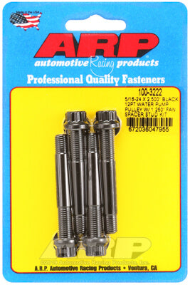 ARP 100-3222 Комплект шпильок шківа водяного насоса для 5/16-24 X 2.500 дюйма, чорний оксид, 12 шт (підходить для розпірки вентилятора 1.250 дюйма) Photo-0