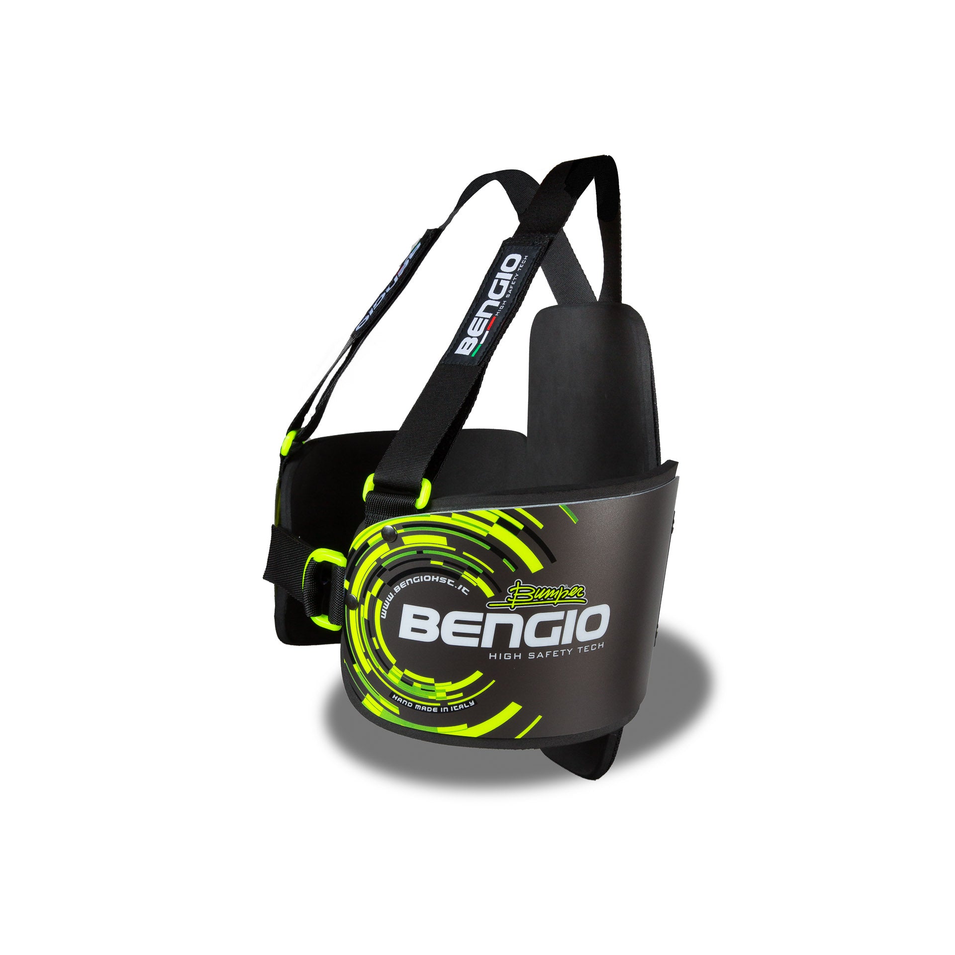 BENGIO STDPLSMGY BUMPER Plus Захист ребер для картингу, сірий/флюор. жовтий, розмір S/M Photo-0