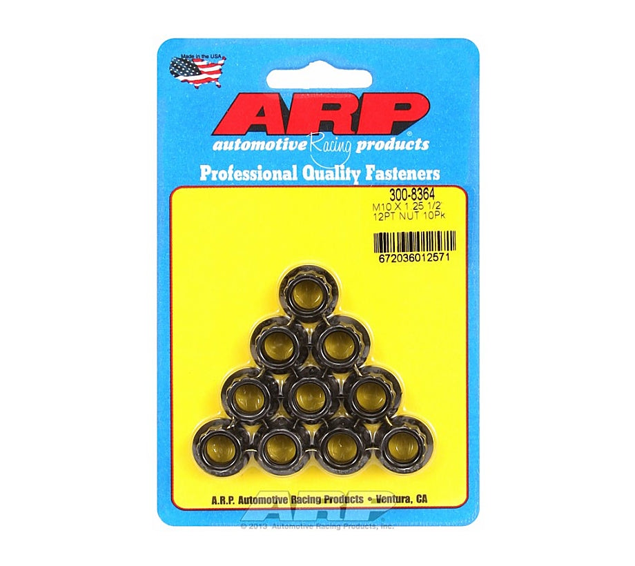 ARP 300-8364 Гайки 12-Point 10mm x 1.25 Nut-10 Piece Photo-0