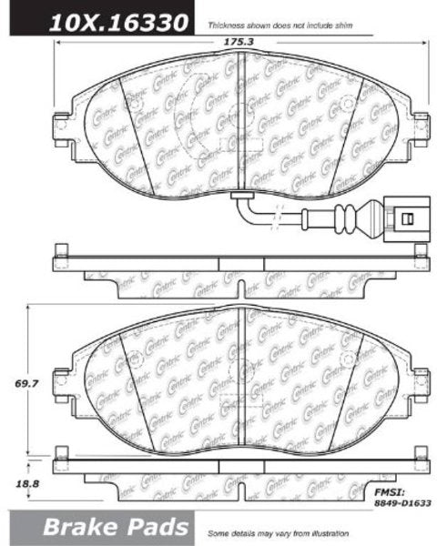 STOPTECH 309.16330 гальмівні колодки передні Sport з пластинами і кріпленням для AUDI/VW Arteon/CC / Golf / Golf R 2012-2021 Photo-0