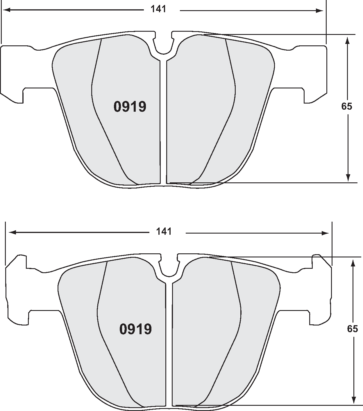 PFC 0919.11.16.44 Задні гальмівні колодки RACE для BMW M3 E90 / E92 / E82 / E65 / E60 (11 компаунд, 17 мм) Photo-0