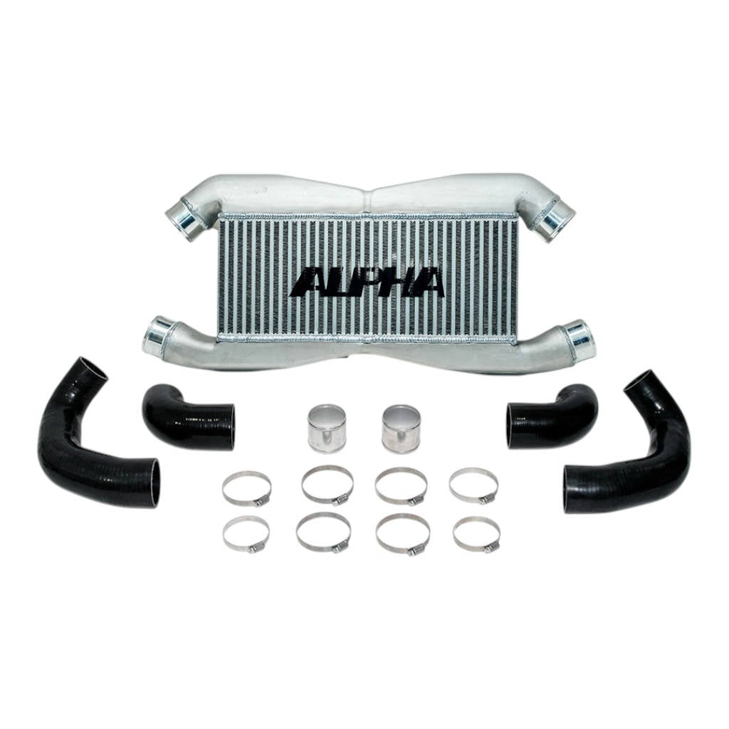 AMS ALP.07.09.0007-2 AMS GT-R Replacement front mount intercooler for Stock IC piping (білий лого) Photo-1