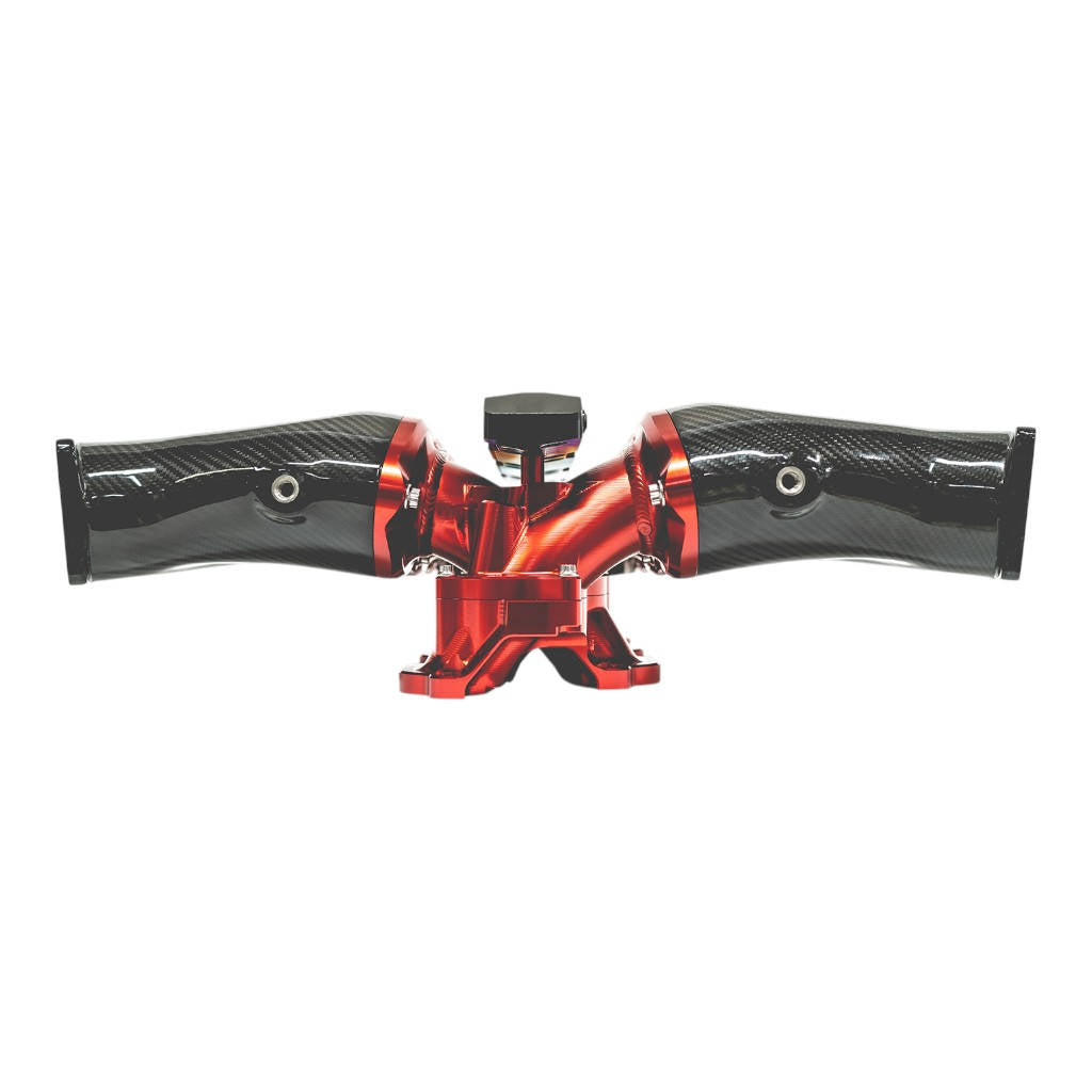 ALP.07.08.0101-2 Carbon Fiber/Billet Intake Manifold NISSAN R35 GT-R (w/Secondary Fuel Rail (12 Injector), Clear) Photo-4