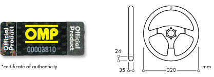 OMP OD0-2048-071 (OD/2048/N) Кермо HYBRID S, замша, діаметр 320 мм, виліт 00 мм, карбон Photo-1