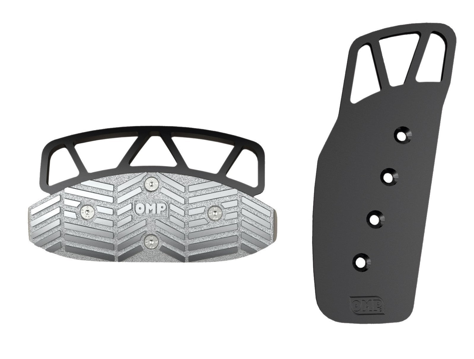 OMP OA0-1072-071 (OA/1072/N) Комплект накладок на педали, 2 шт., алюминий, чёрные Photo-0