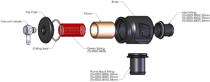 TURBOSMART TS-0203-1222 Задній фітинг продувного клапану -25mm Photo-2