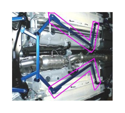 CUSCO 566 492 C Розпорка статі задня X-подібна для MITSUBISHI EVO X (2 шт в к-ті) Photo-0