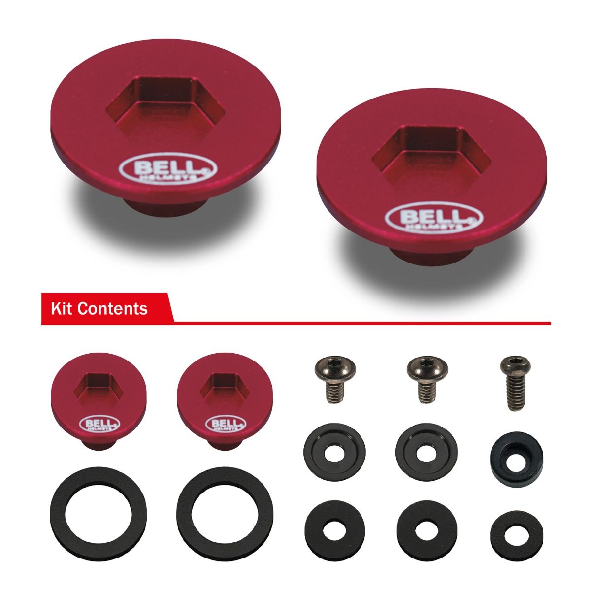 BELL 2020003 Комплект кріплення для візорів SE03/SE05 PIVOT KIT & SCREWS, червоний Photo-0