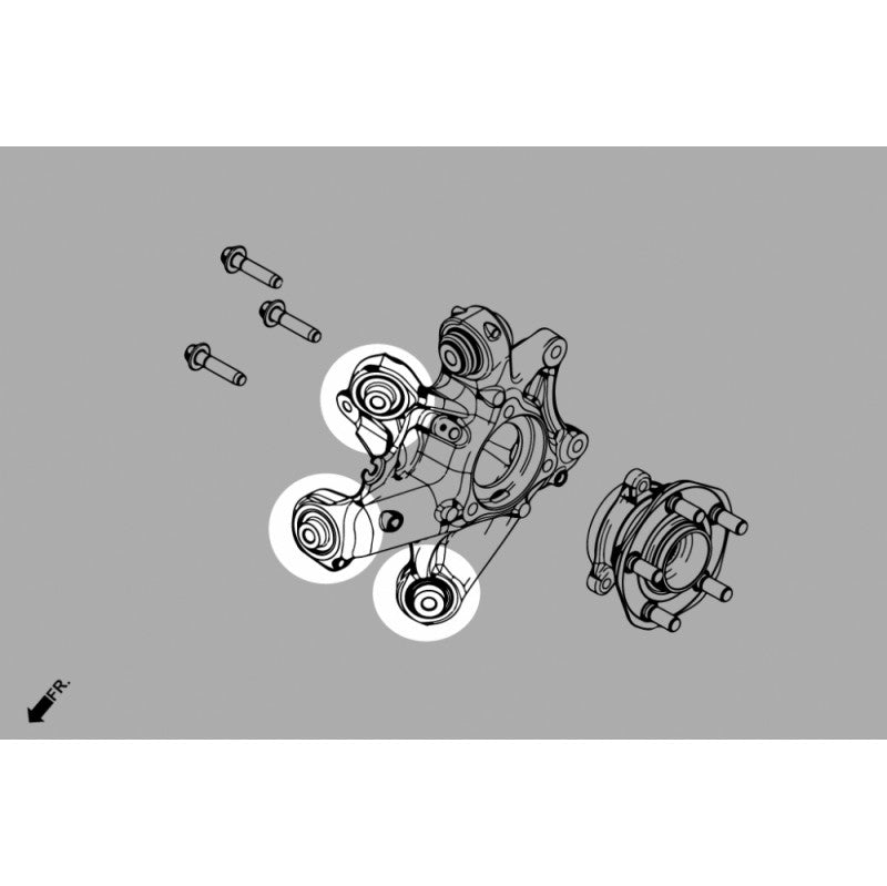 HARDRACE Q1272 Втулка заднього поворотного кулака (верхня передня, передня, нижня передня) для TESLA Model 3 / Model Y Photo-1