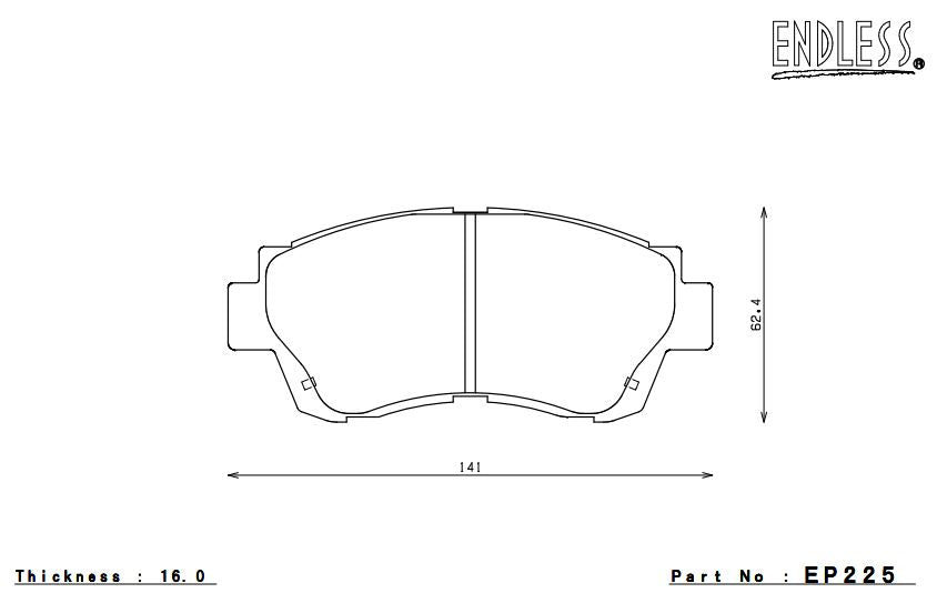 ENDLESS EP225SSY Гальмівні колодки передні TOYOTA Type-R Photo-0
