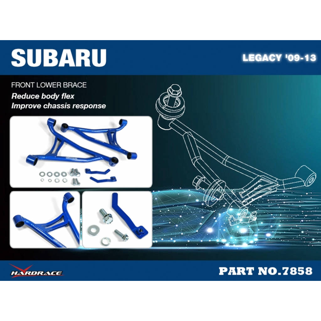 HARDRACE 7858 Передня нижня скоба для SUBARU LEGACY 09-13 Photo-2