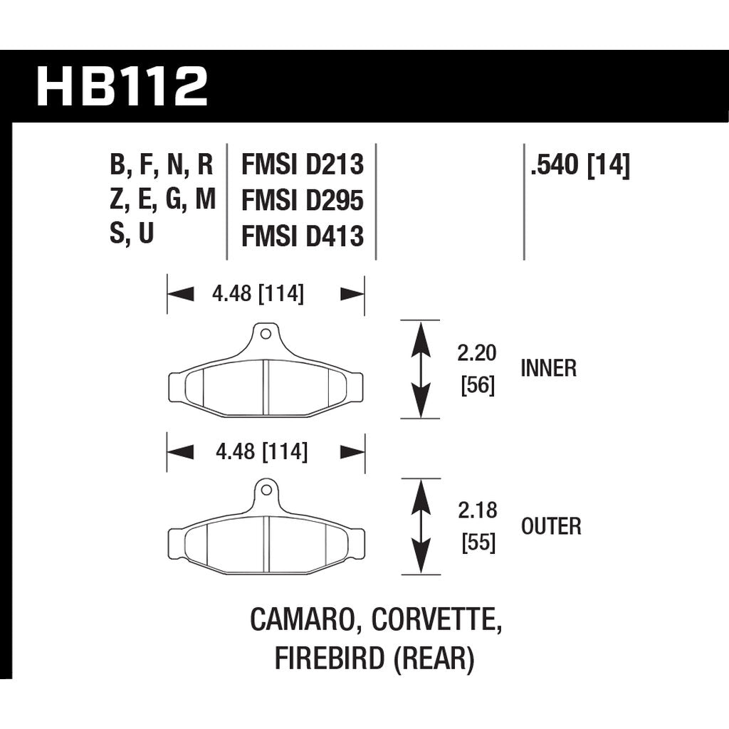 HAWK HB112F.540 Гальмівні колодки HPS Photo-2