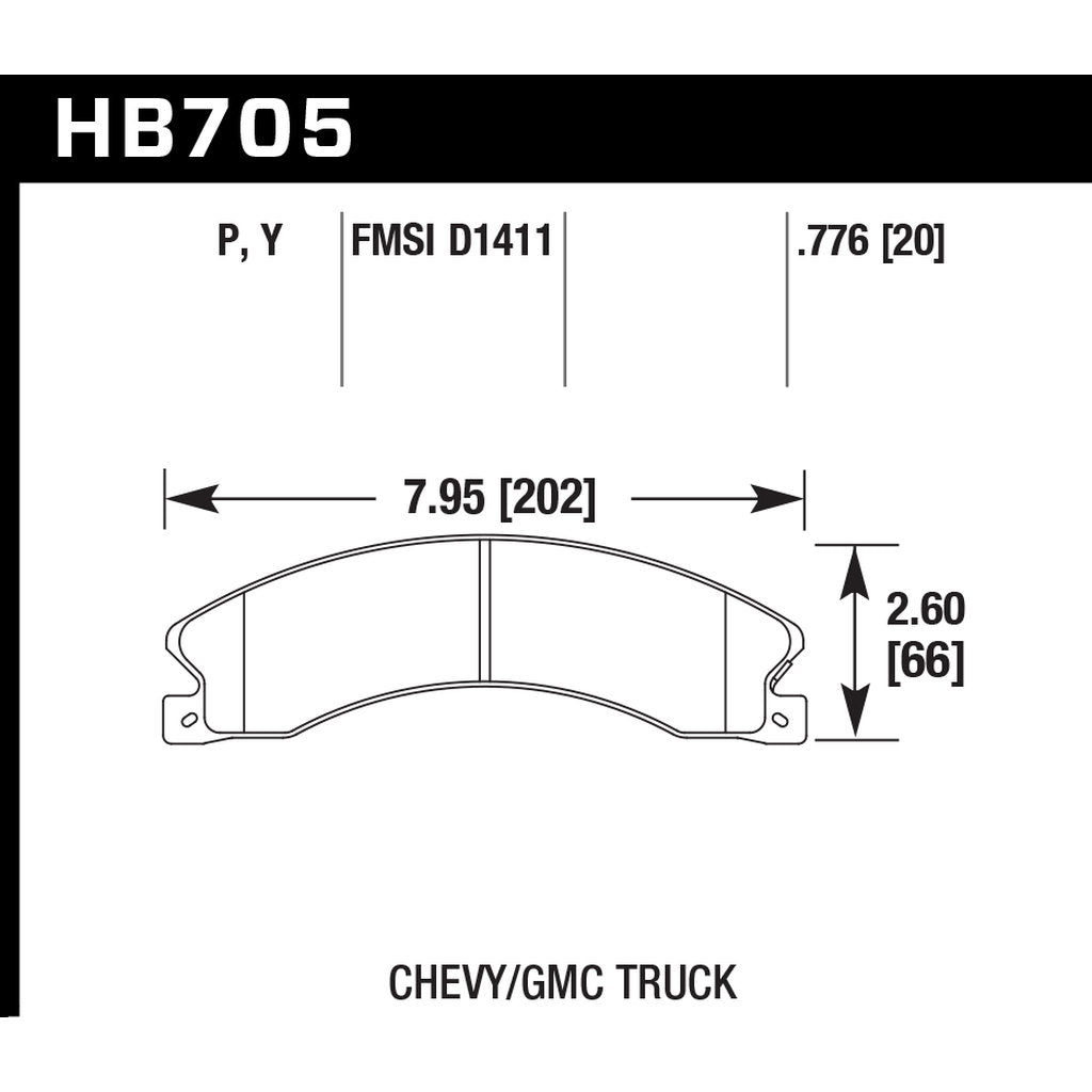 HAWK HB705P.776 Гальмівні колодки SuperDuty Photo-2
