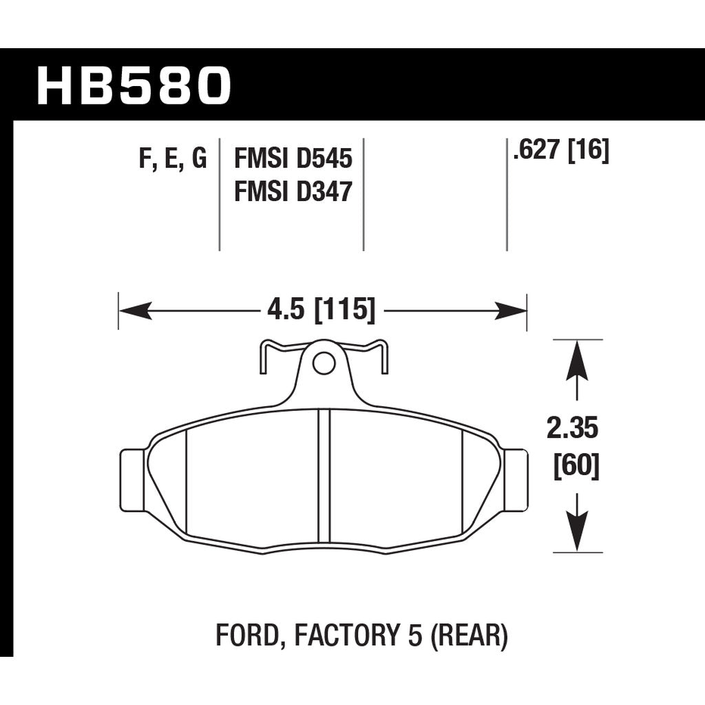 HAWK HB580F.627 Гальмівні колодки HPS Photo-2