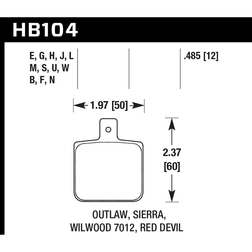 HAWK HB104J.485 Гальмівні колодки DR-97 (12 mm) Photo-2