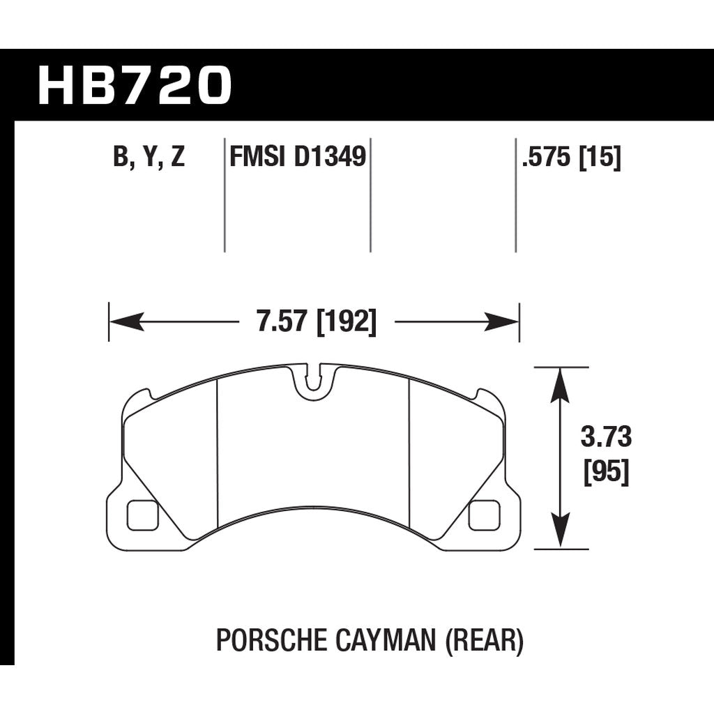 HAWK HB720Y.575 Гальмівні колодки LTS передні для VW Touareg 2011-2015 Hybrid/PORSCHE Panamera/Macan 2014-2016 Photo-2