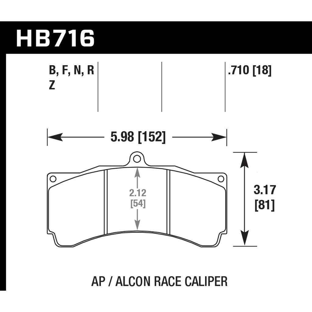 HAWK HB716N.710 Гальмівні колодки HP Plus AP Racing CP5555 Photo-2