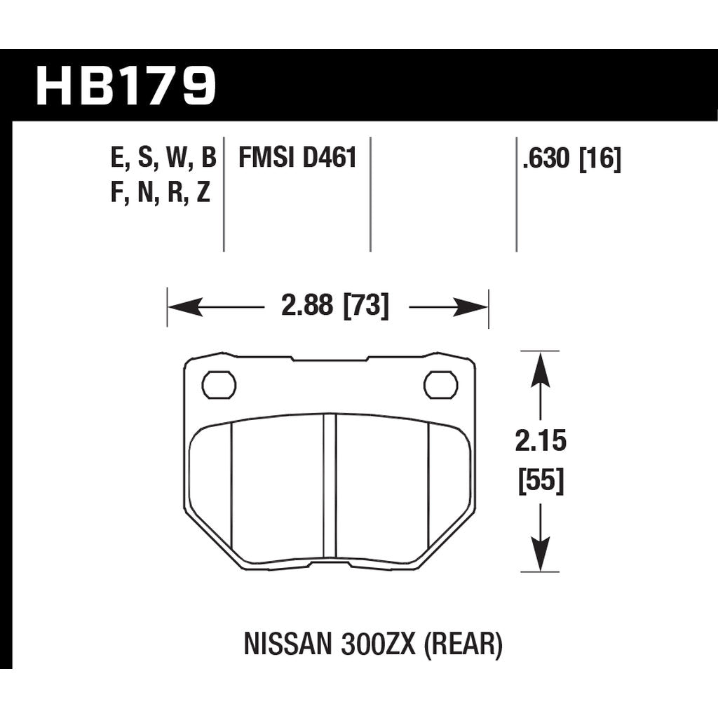 HAWK HB179B.630 Гальмівні колодки HPS 5.0 задні для SUBARU Impreza WRX/NISSAN 300ZX Photo-2