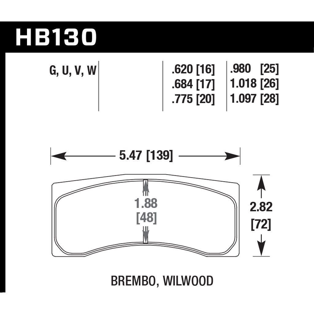 HAWK HB130U1.018 Гальмівні колодки DTC-70 (26 mm) Brembo 20.8271.10/40, 20.8330.10/20 Photo-2