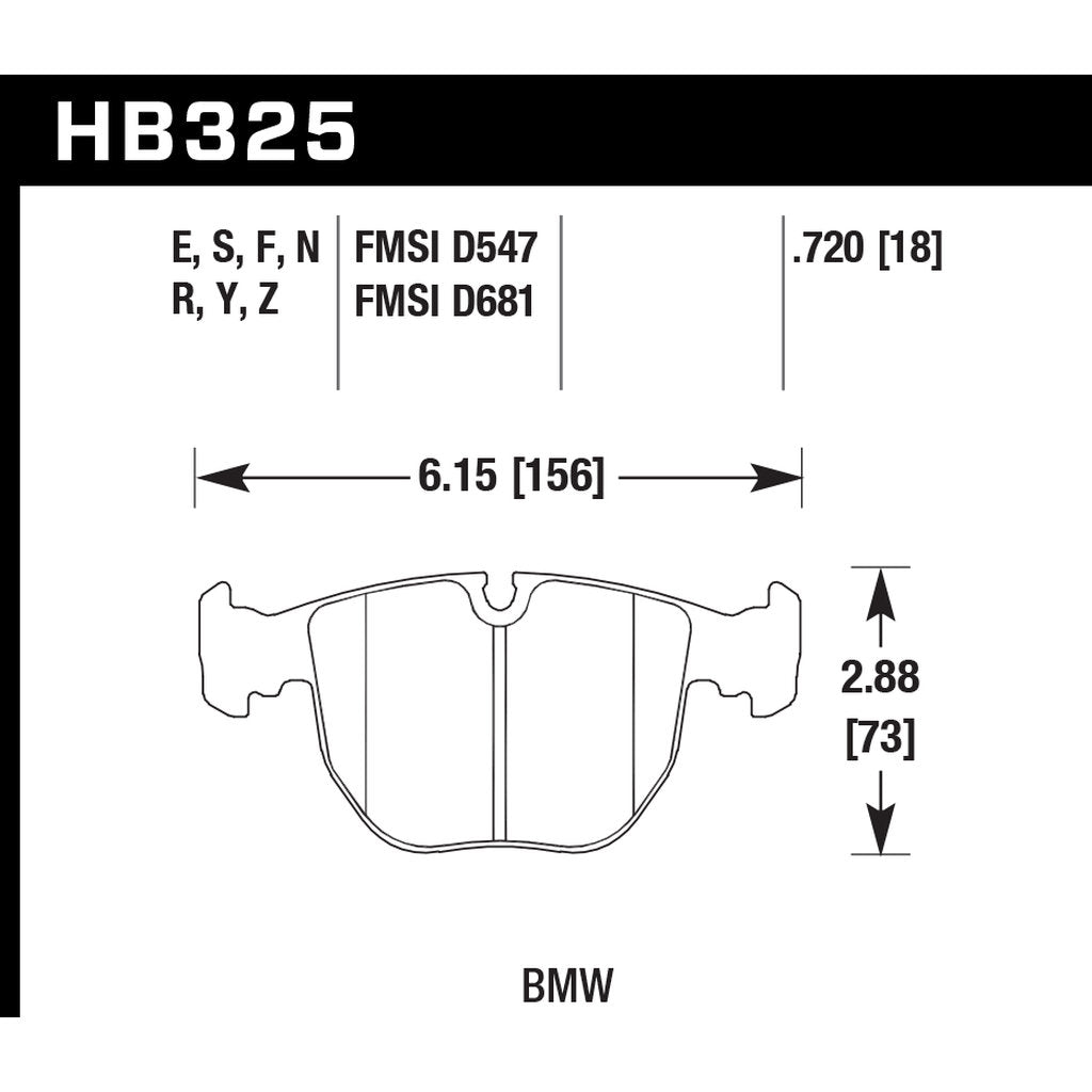 HAWK HB325F.720 Гальмівні колодки HPS Photo-2