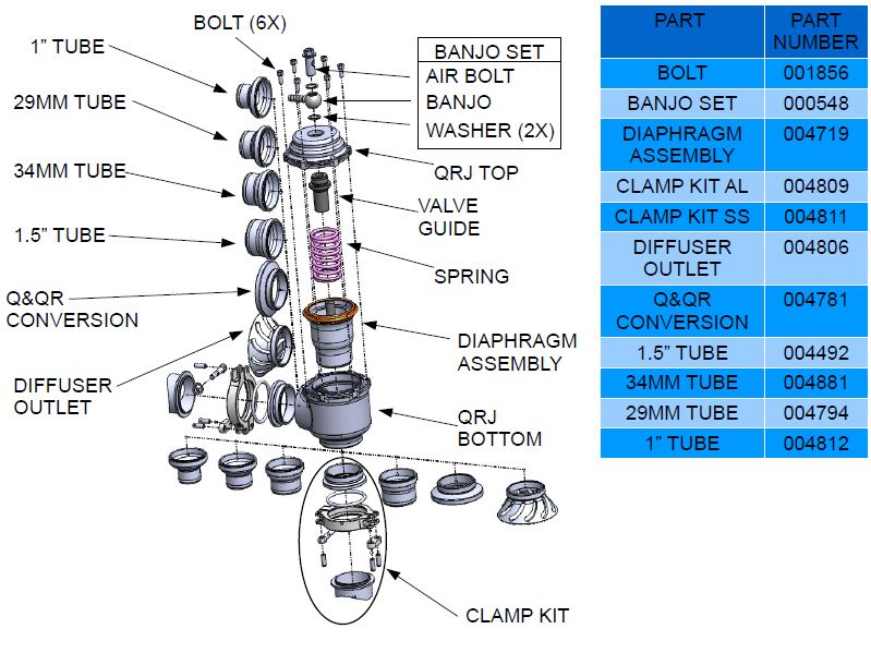 TIAL 004809 Набір V-band QRJ 38 мм (зварювальний фланець AL) Photo-2