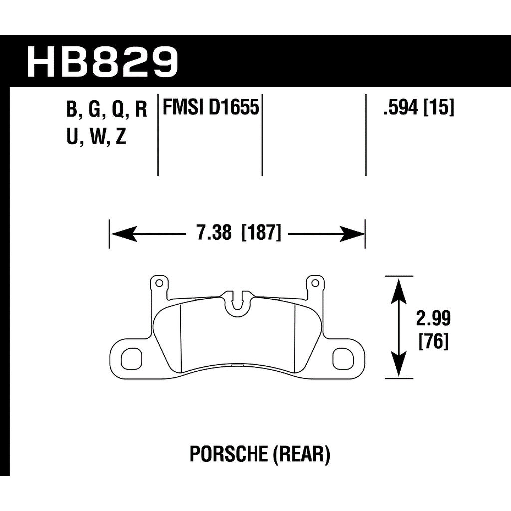 HAWK HB829Z.594 Гальмівні колодки Perf. Ceramic задні для PORSCHE 911 Carrera/Targa 4/Boxster Spyder/Boxster S Photo-2