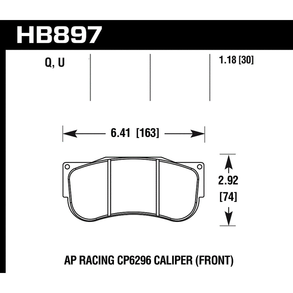 HAWK HB897U1.18 Гальмівні колодки DTC-70 AP Racing CP6269 Photo-2
