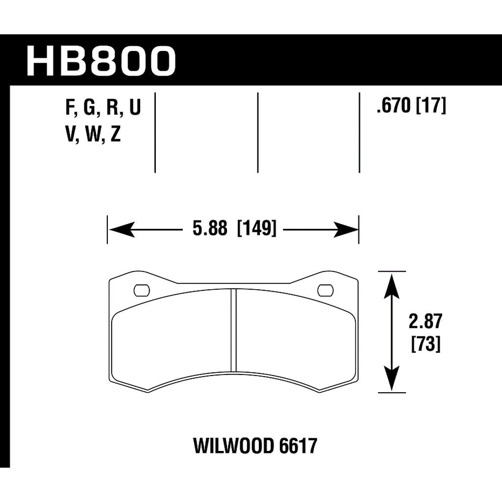 HAWK HB800W.670 Гальмівні колодки DTC-30 Photo-2