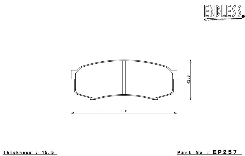 ENDLESS EP257SSY Колодки гальмівні задні TOYOTA LC200 2007+ Photo-0