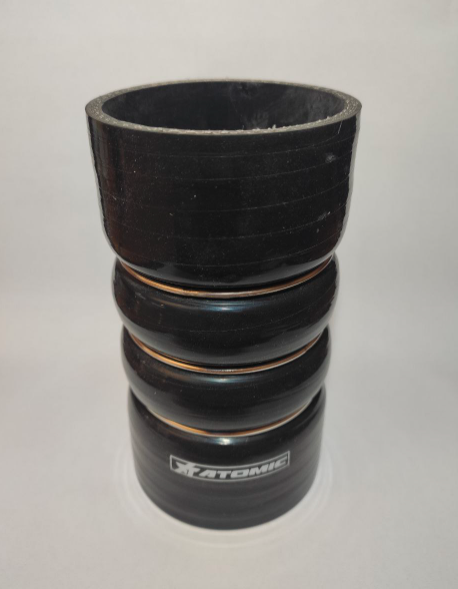 ATOMIC hhs76 BLACK Патрубок горбовий зі сталевими кільцями 3 дюйма (76 мм) Photo-1 