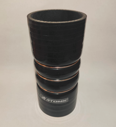 ATOMIC hhs63 BLACK Патрубок горбовий зі сталевими кільцями 2 1 / 2” (63мм) Photo-1