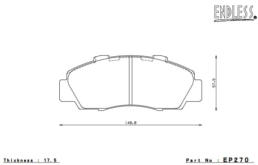 ENDLESS EP270SSY Гальмівні колодки передні для ACURA INTEGRA TYPE-R (97-01)/HONDA CR-V (97-01) Photo-0