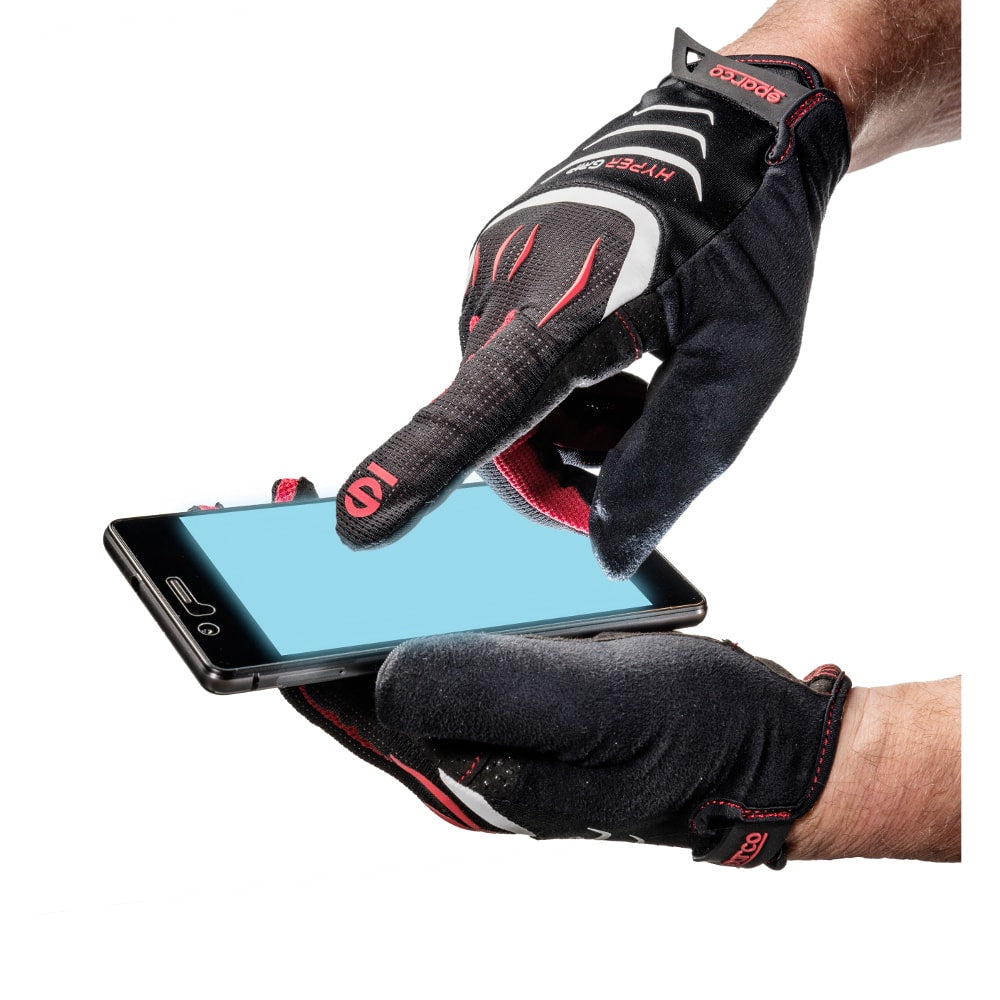 SPARCO 002094NRRS08 Рукавички для автосимуляторів HYPERGRIP, чорний/червоний, розмір 08 Photo-1