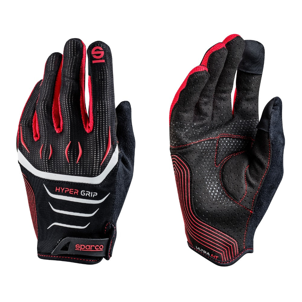 SPARCO 002094NRRS08 Рукавички для автосимуляторів HYPERGRIP, чорний/червоний, розмір 08 Photo-0