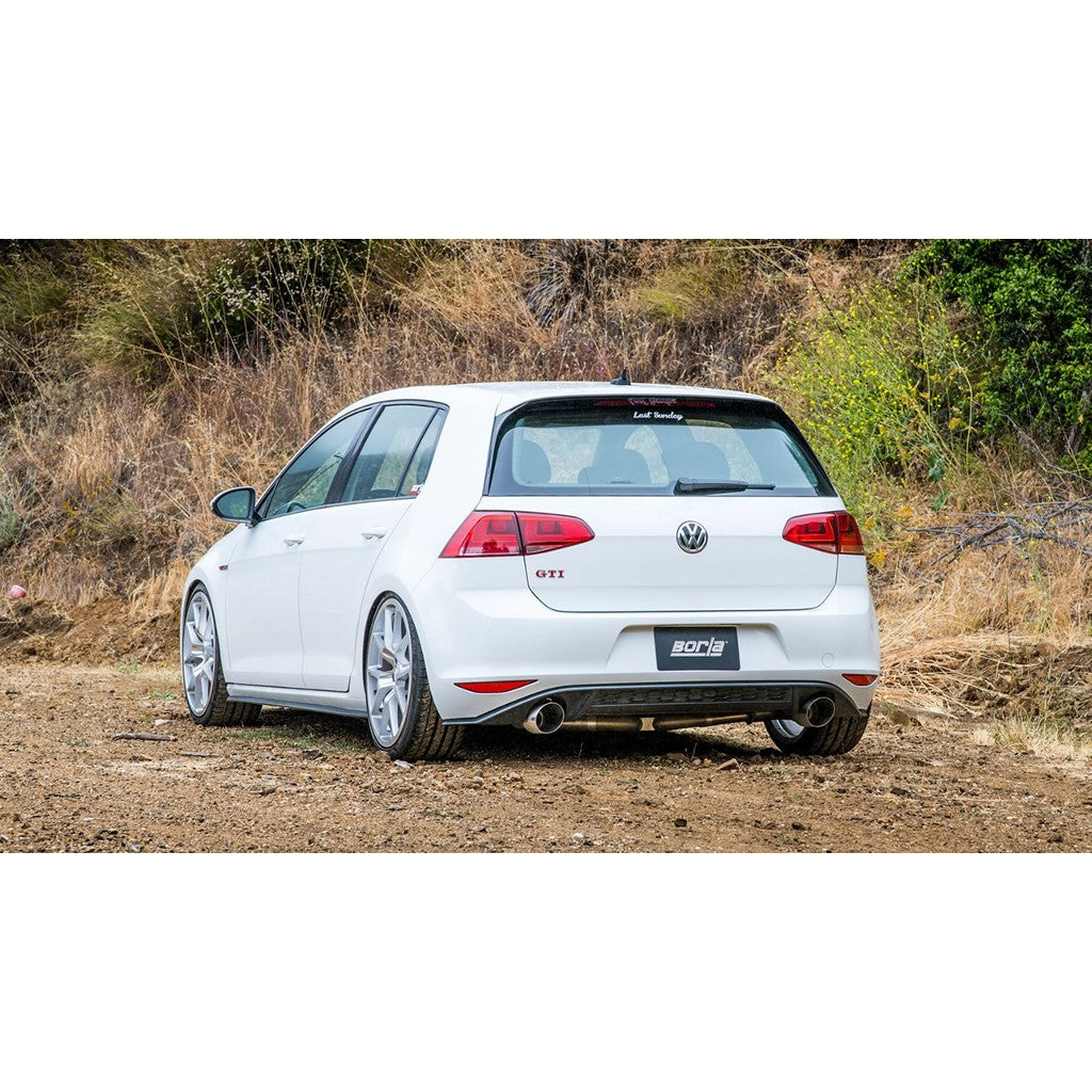 BORLA 140750SB Вихлопна система "S-TYPE" TIP: 4 "RD X 9.5" STAINLESS BRUSHED VW GTI MK7 15-17 2.0L Photo-1