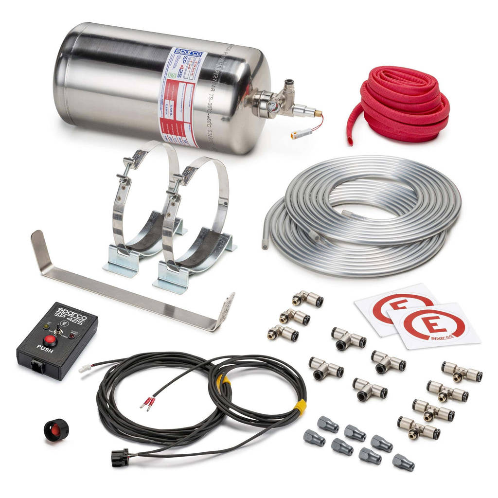 SPARCO 014772EXL Система пожежогасіння електрична, FIA 2000, 4.25 л, піна AFFF, нерж. сталь Photo-1
