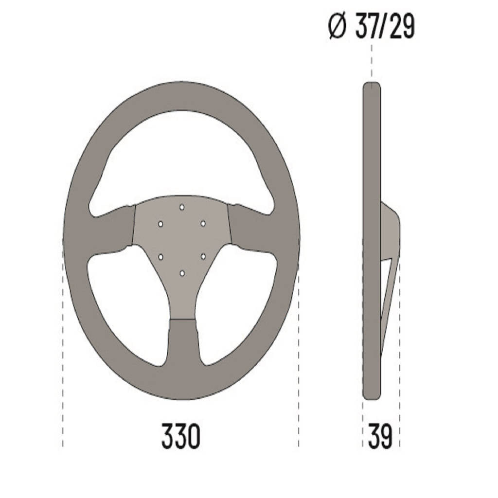 SPARCO 015R383PLUNRS Кермо R383 CHAMPION, шкіра, хват 37/29мм, діам. 330мм, виліт 39мм, чорний/черв. Photo-2