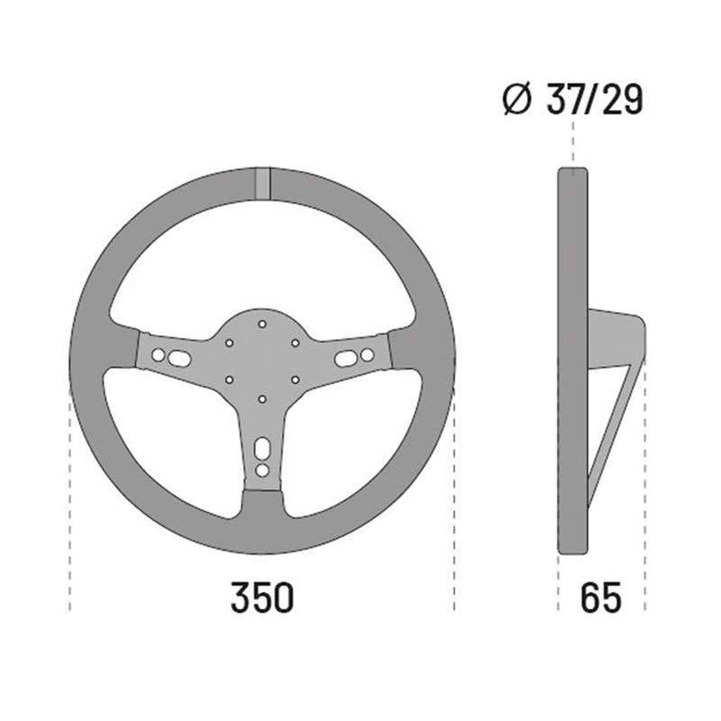 SPARCO 015TARGA350PLNR Кермо TARGA 350, шкіра, діаметр 350 мм, виліт 65 мм, чорний Photo-2