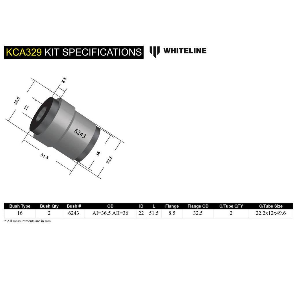 WHITELINE KCA329 Задні верхні внутрішні втулки зі зміщенням Camber для Chrysler, Citroen, Dodge, Jeep, Mitsubishi/Peugeot Photo-4