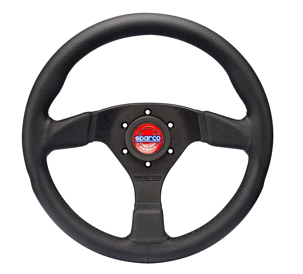 SPARCO 015R383PLUNNR Кермо R383 CHAMPION, шкіра, хват 37/29 мм, діаметр 330 мм, виліт 39 мм, чорний Photo-0
