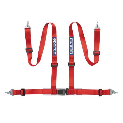 SPARCO 04604BM1RS Ремінь/ремені безпеки CLUB H-4M, тюнінг, 4 точки, 2 ", ECE, гачки, червоний Photo-0